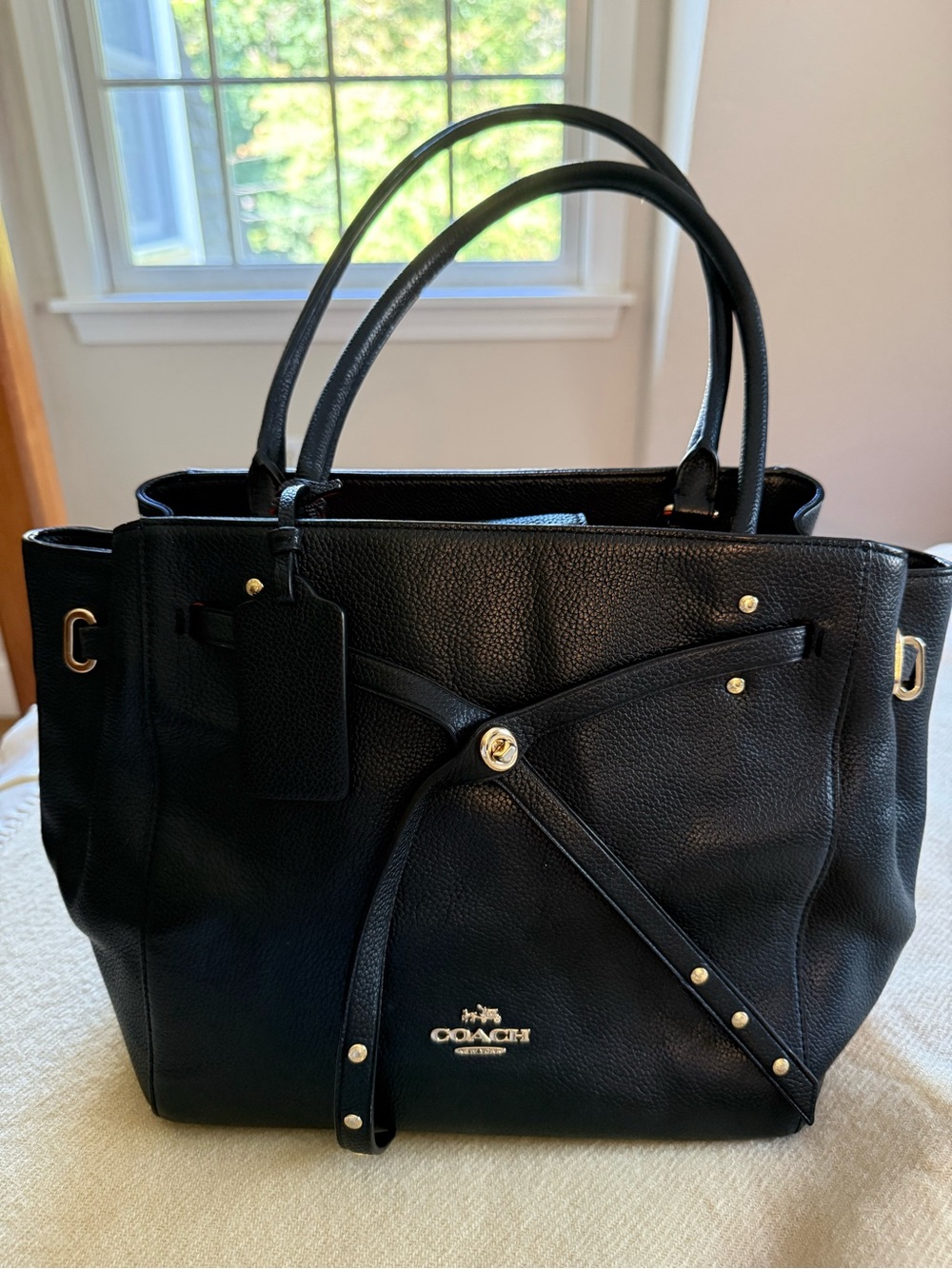 Coach pebble leather shoulder satchel bag